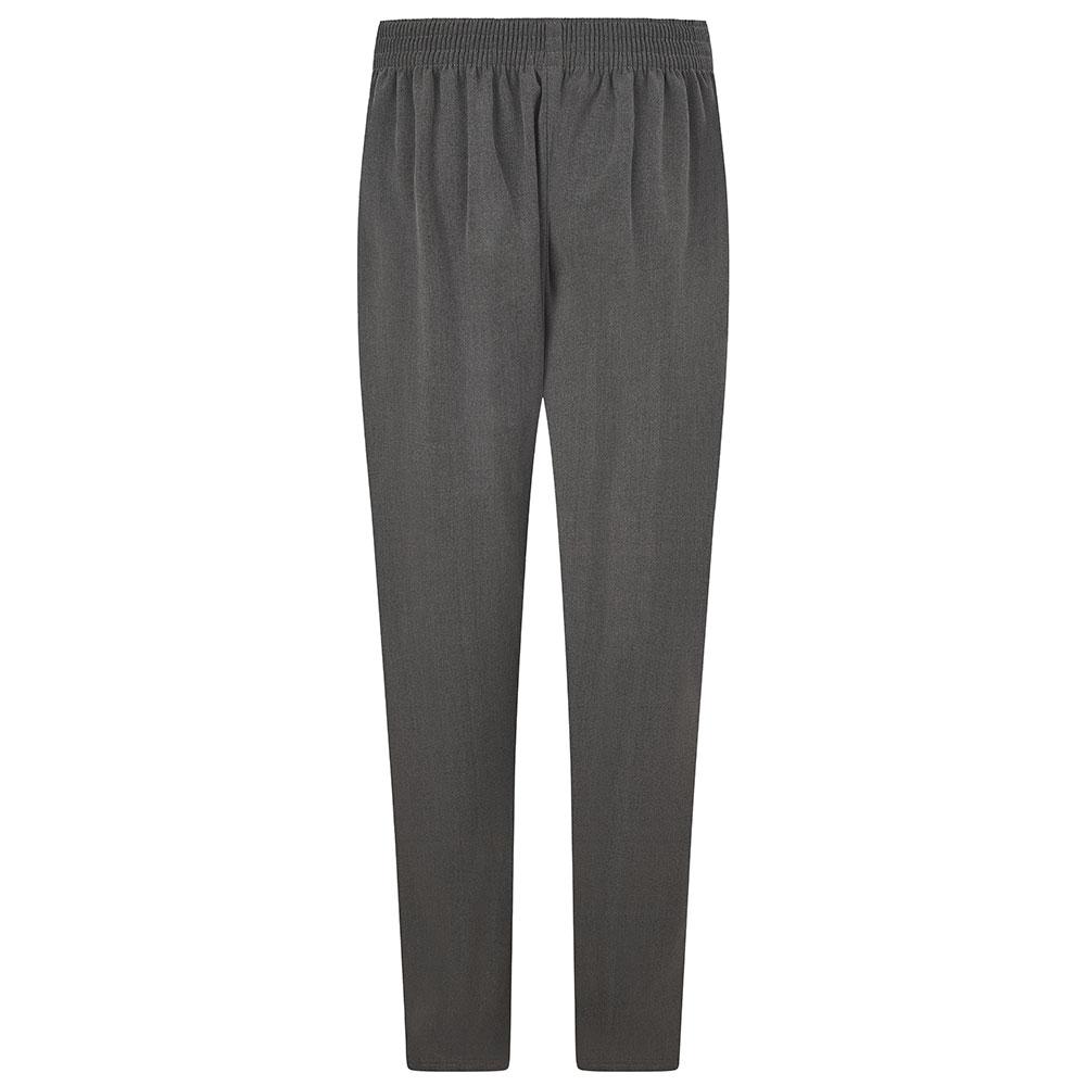GIRLS STURDY FIT TROUSERS - GREY - BACK